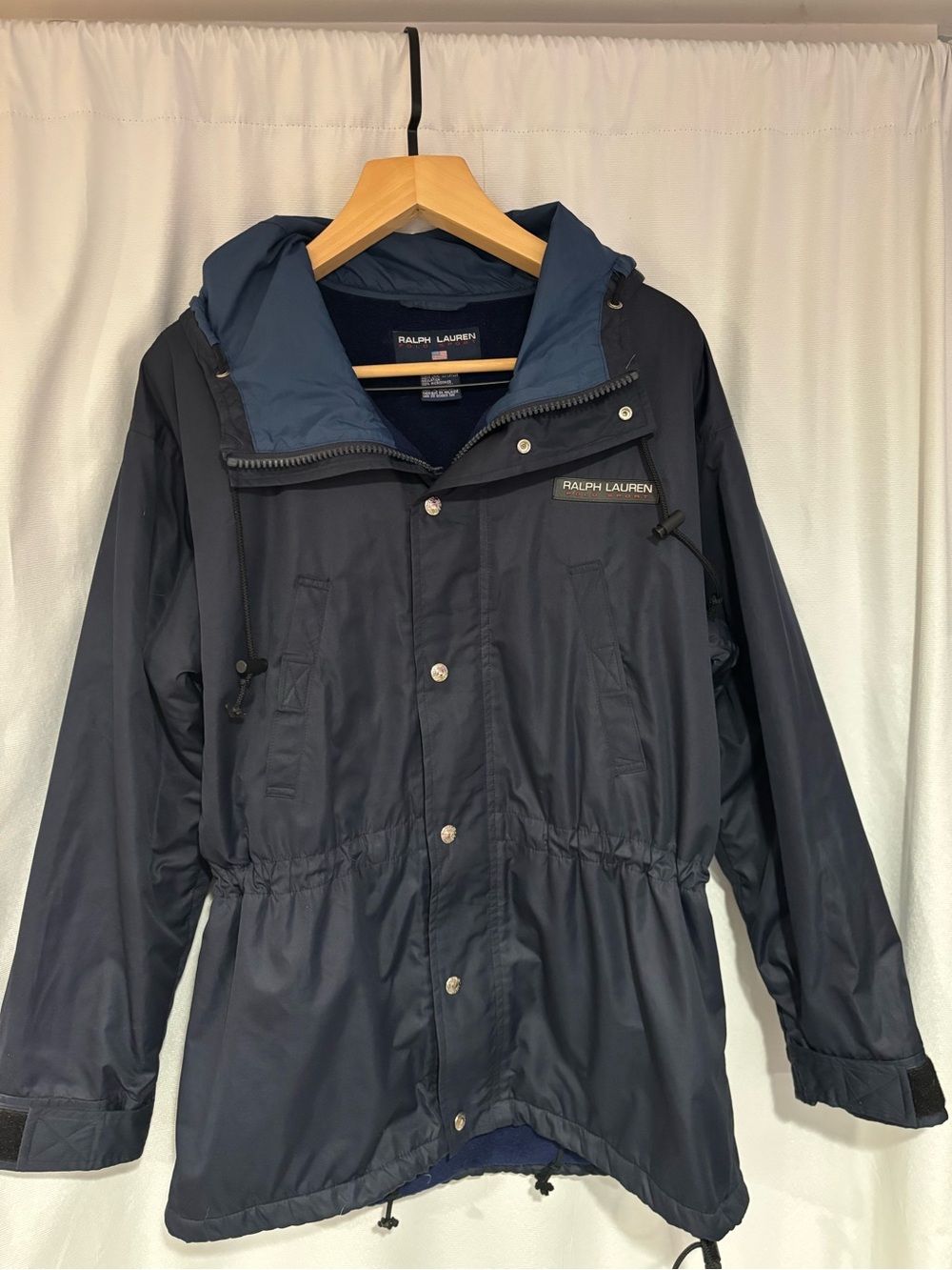 vintage navy blue Polo Sport Ralph Lauren hooded rain jacket Medium Men’s